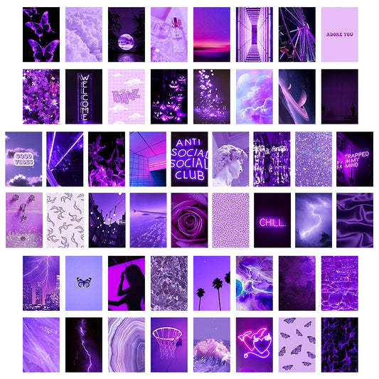 Purple Aesthetic Wall Collage (Set of 50)